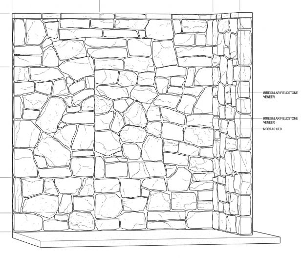 Stone accent wall drawing